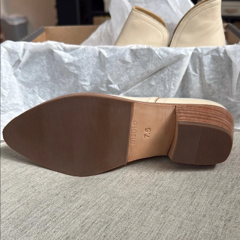 New! Nisolo Cream Ankle Booties Minimalist Design comfortable - Picture 2 of 8